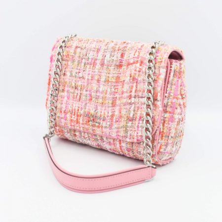 pink tweed handbolsa